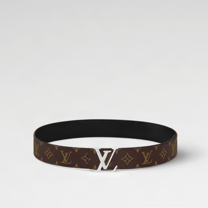 Louis Vuitton Monogram Belt With a Silver-Tone Interlocking LV Buckle