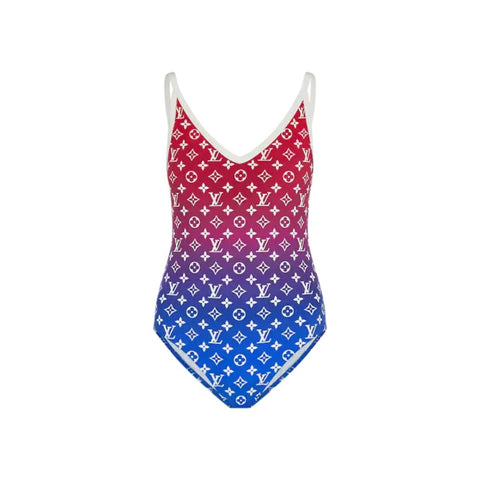 Louis Vuitton Monogram Gradient Cut - Out One - Piece Swimsuit Red - Blue - BEAUTY BAR
