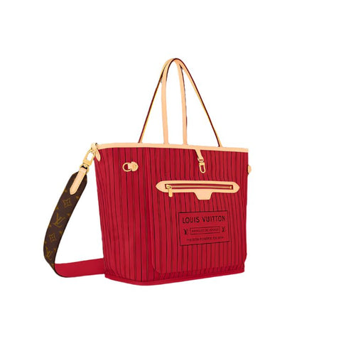 Louis Vuitton Neverfull Bandoulière Inside Out MM Monogram/Rouge Sari - BEAUTY BAR