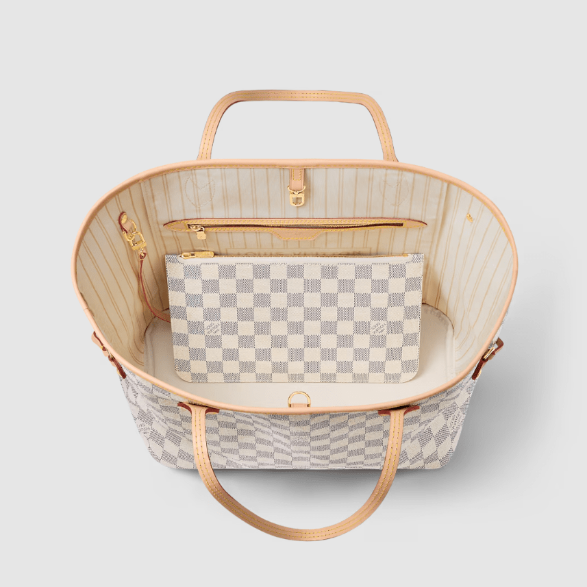 Louis Vuitton Neverfull MM Damier Azur Canvas Beige 3