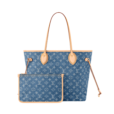 Louis Vuitton Neverfull MM Monogram Denim - BEAUTY BAR