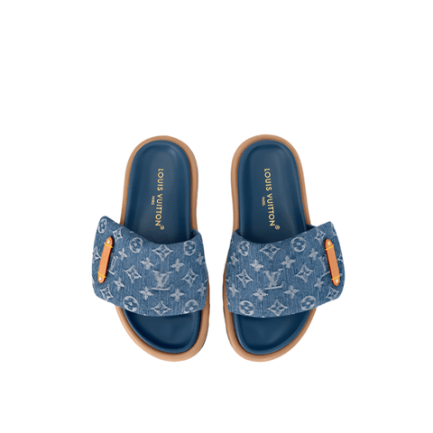 Louis Vuitton Pool Pillow Flat Comfort Mule Blue - BEAUTY BAR