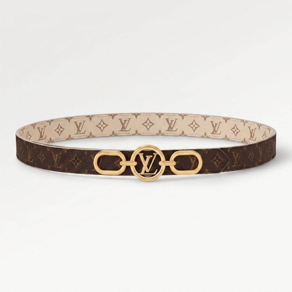 Louis Vuitton Reversible Belt In Monogram Canvas Featuring A Gold-Tone Hardware Beige 1