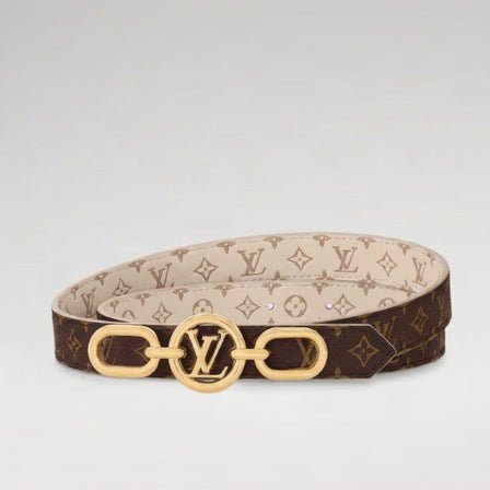 Louis Vuitton Reversible Belt In Monogram Canvas Featuring A Gold-Tone Hardware Beige 2
