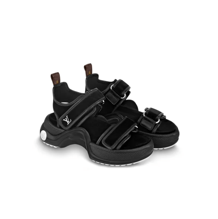 Louis Vuitton Velvet Leather Trim Embellishment Sandals 2