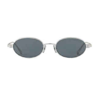 Louis Vuitton Vintage Oval Sunglasses – Silver Metal Frame & Blue Lenses