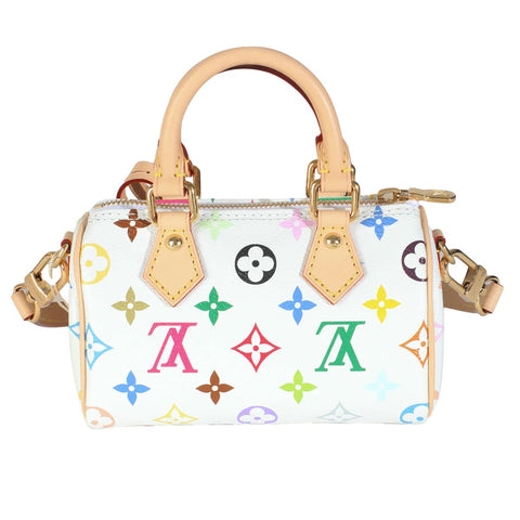 Louis Vuitton x Takashi Murakami Nano Speedy Bag Multicolore Blanc - BEAUTY BAR