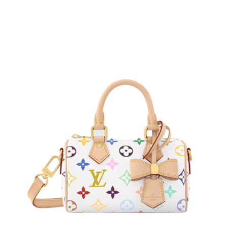 Louis Vuitton x Takashi Murakami Nano Speedy Bag Multicolore Blanc - BEAUTY BAR
