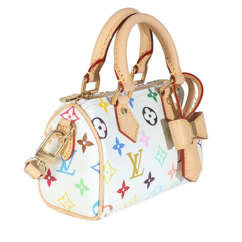 Louis Vuitton x Takashi Murakami Nano Speedy Bag Multicolore Blanc - BEAUTY BAR