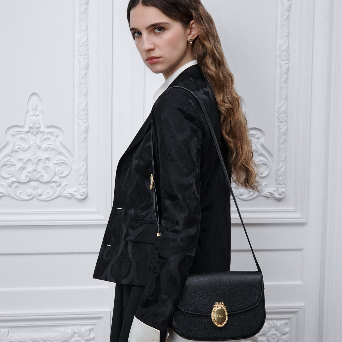 Medium Dior Médaillon Flap Bag Black 7