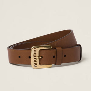 MIiu Miu Nappa Leather Belt Oak