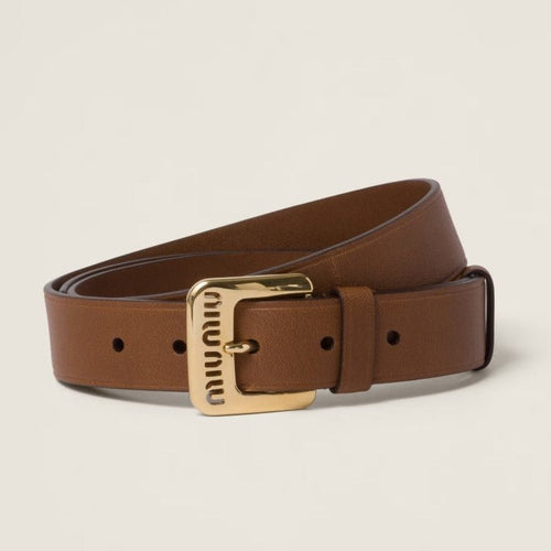 MIiu Miu Nappa Leather Belt Oak