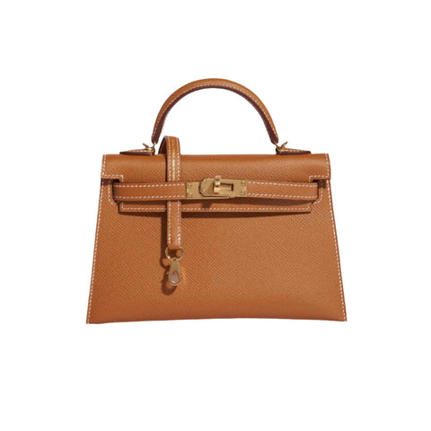 Mini Kelly Hermes In Epsom Leather In Light Brown With Gold Hardware - BEAUTY BAR