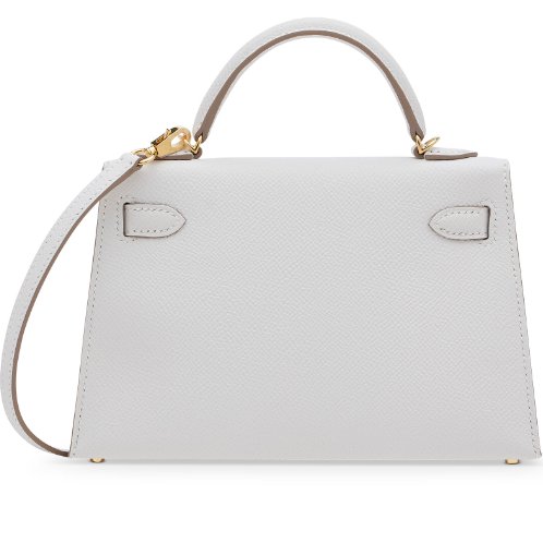 Hermès Mini Kelly In Epsom Leather In White With Gold Hardware 3