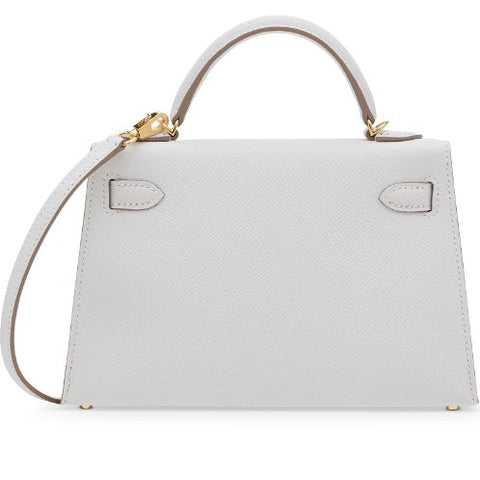 Mini Kelly Hermès In Epsom Leather In White With Gold Hardware - BEAUTY BAR