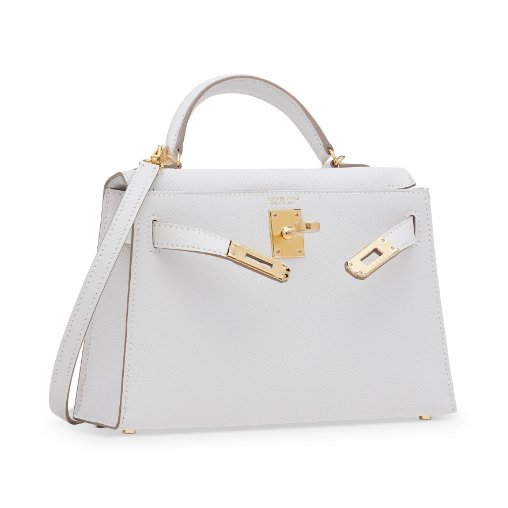 Hermès Mini Kelly In Epsom Leather In White With Gold Hardware 2