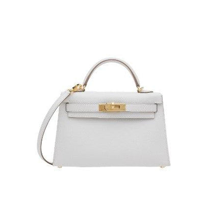Hermès Mini Kelly In Epsom Leather In White With Gold Hardware