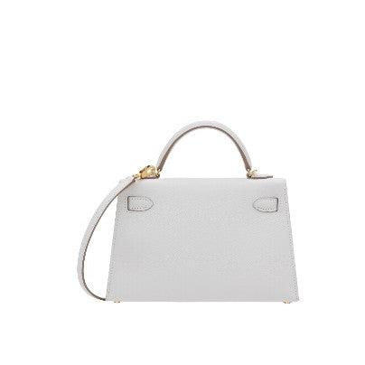 Hermès Mini Kelly In Epsom Leather In White With Gold Hardware 6