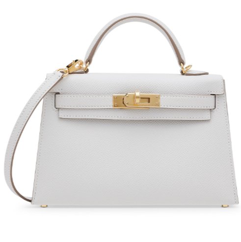 Hermès Mini Kelly In Epsom Leather In White With Gold Hardware 5