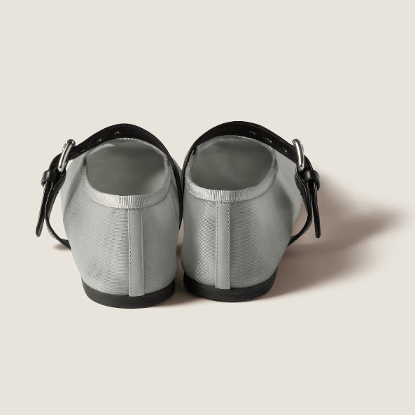 Miu Miu Aluminum Mesh Fabric Ballerinas 7