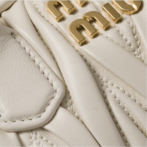 Miu Miu Arcadie Matelasse Leather S Narrow - Bag White - BEAUTY BAR