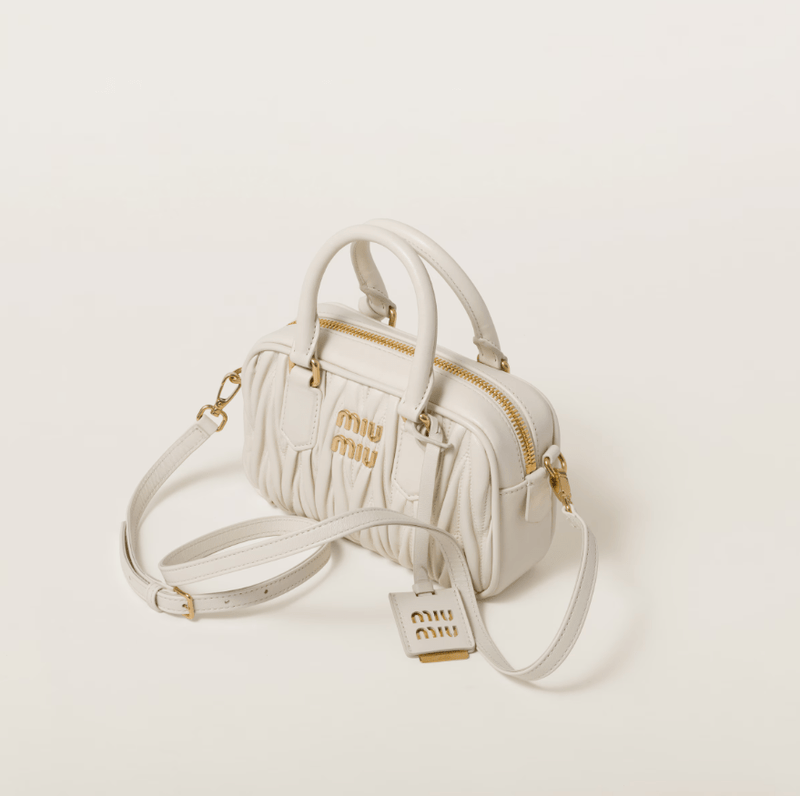 Miu Miu Arcadie Matelasse Leather S Narrow-Bag White 3