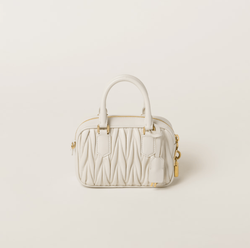 Miu Miu Arcadie Matelasse Leather S Narrow-Bag White 2