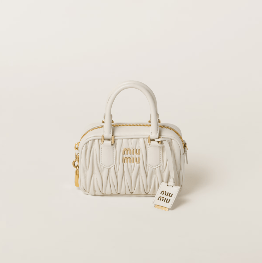 Miu Miu Arcadie Matelasse Leather S Narrow-Bag White 1