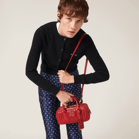 Miu Miu Arcadie Matelassé Nappa Leather - Bag Red - BEAUTY BAR