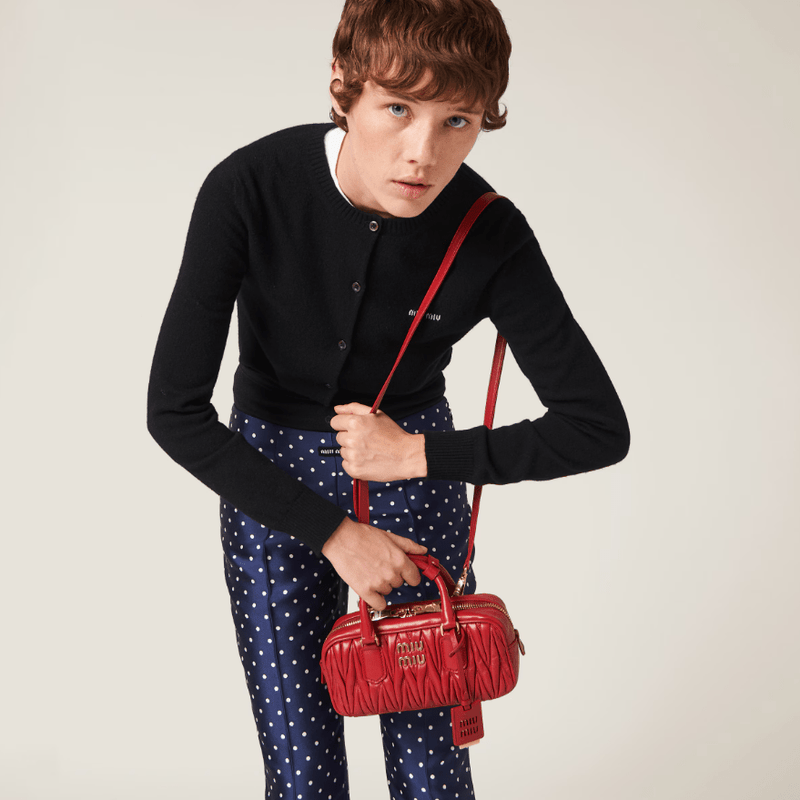 Miu Miu Arcadie Matelassé Nappa Leather -Bag Red 4