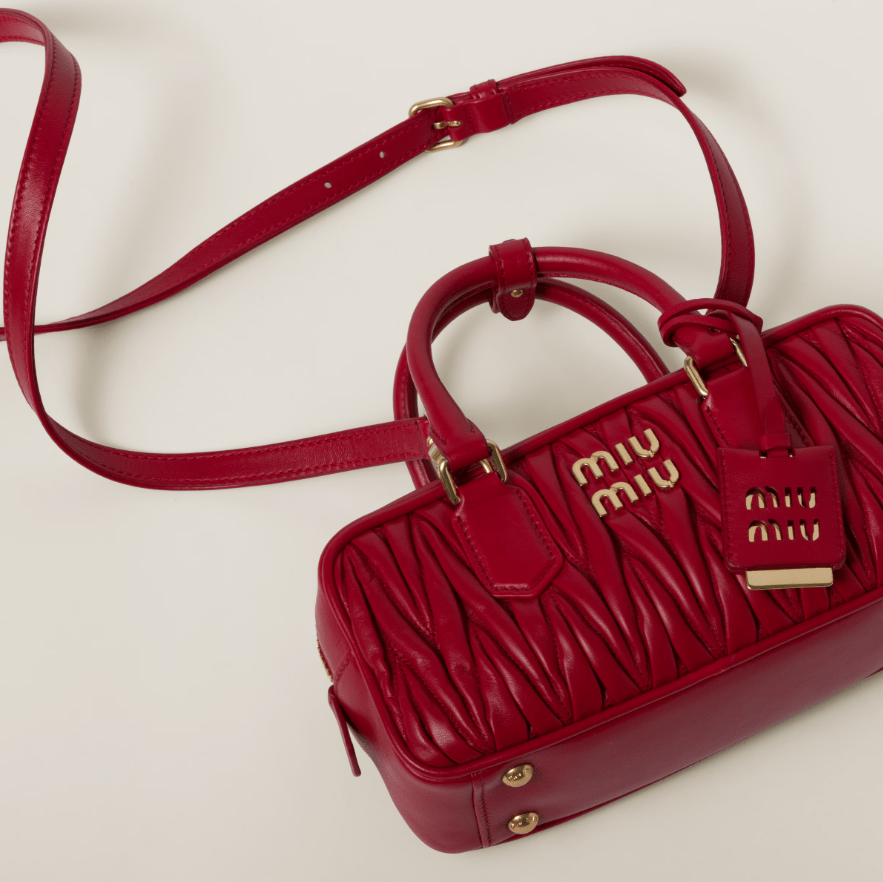 Miu Miu Arcadie Matelassé Nappa Leather -Bag Red 2