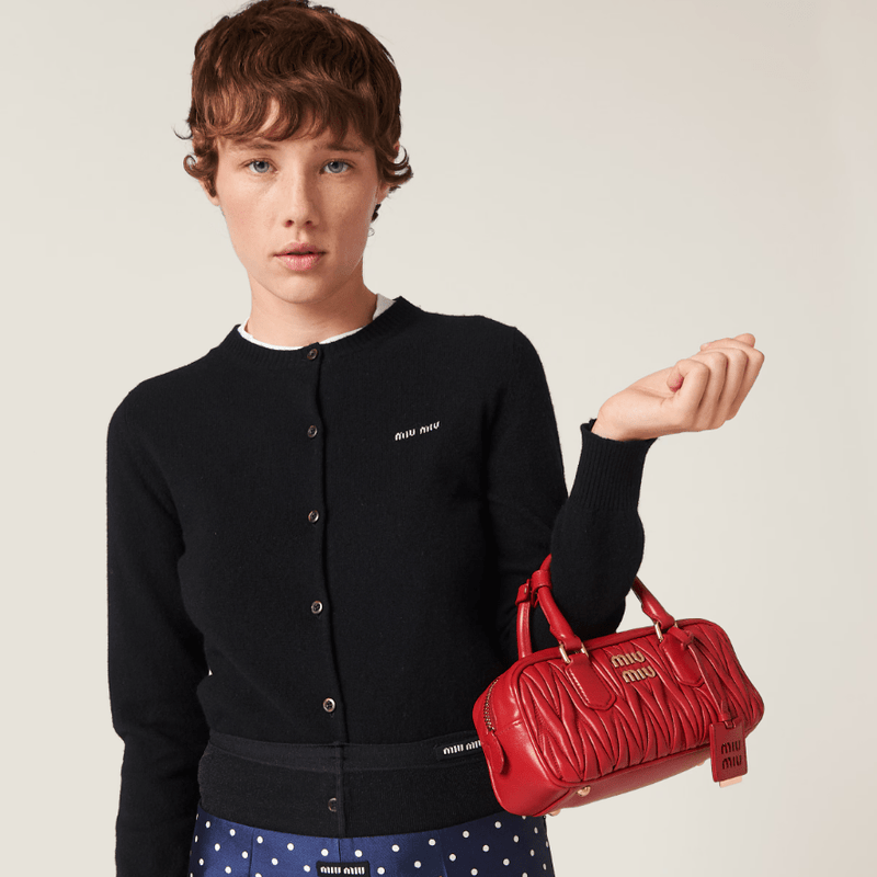 Miu Miu Arcadie Matelassé Nappa Leather -Bag Red 5