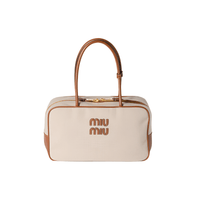 Miu Miu Beau Large Canvas and Leather Bag – Luxury Designer Tote for Women | Elegant Everyday Statement
