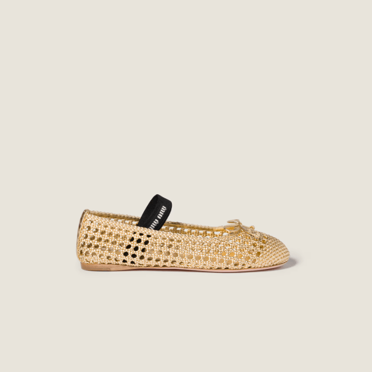 Miu Miu Braided Ballerina Flats Detailed With Soft Leather 2