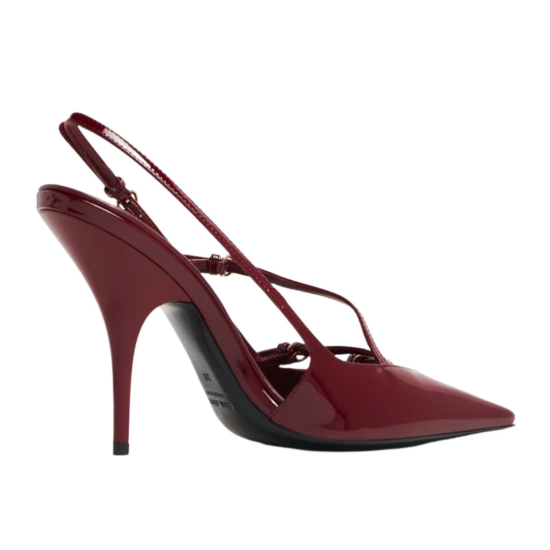 Miu Miu Burgundy Heels With Back Strap 4
