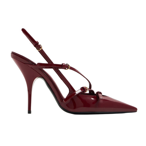 Miu Miu Burgundy Heels With Back Strap - BEAUTY BAR