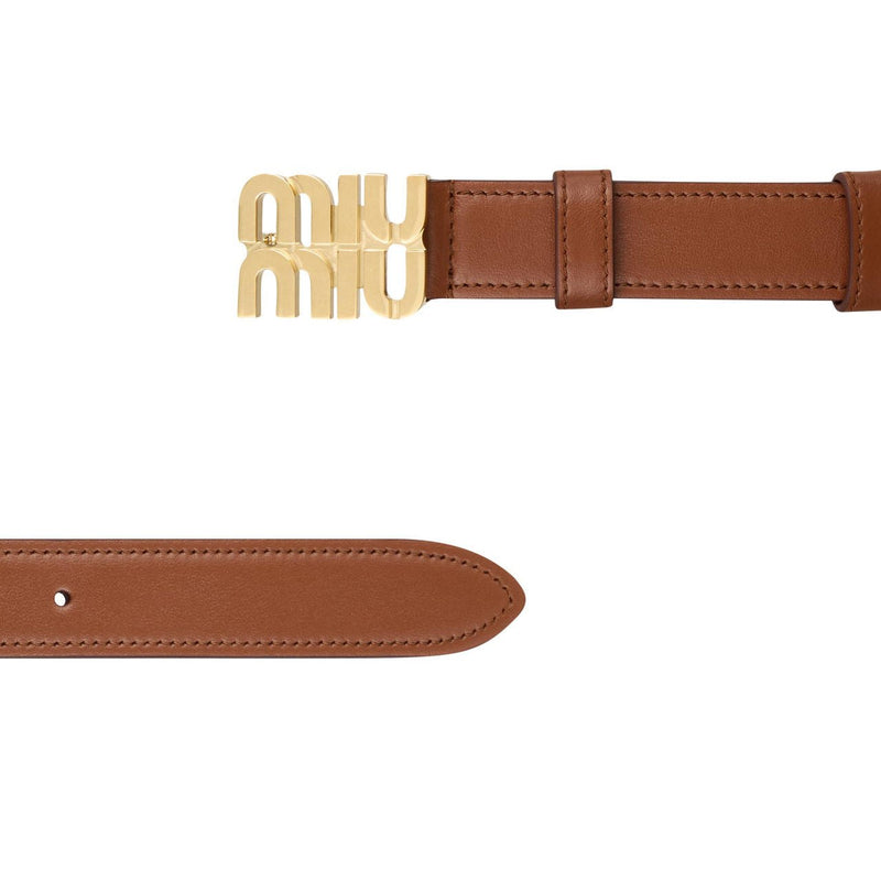 Miu Miu City Logo Leather Belt 3