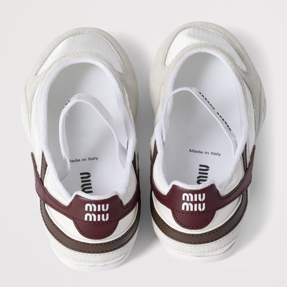 Miu Miu Fabric And Suede Gymnasium Ballet Flats 3