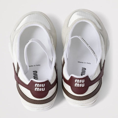 Miu Miu Fabric And Suede Gymnasium Ballet Flats - BEAUTY BAR