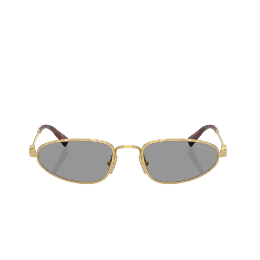 Miu Miu Gold Frame Oval Sunglasses With Grey Lenses 2