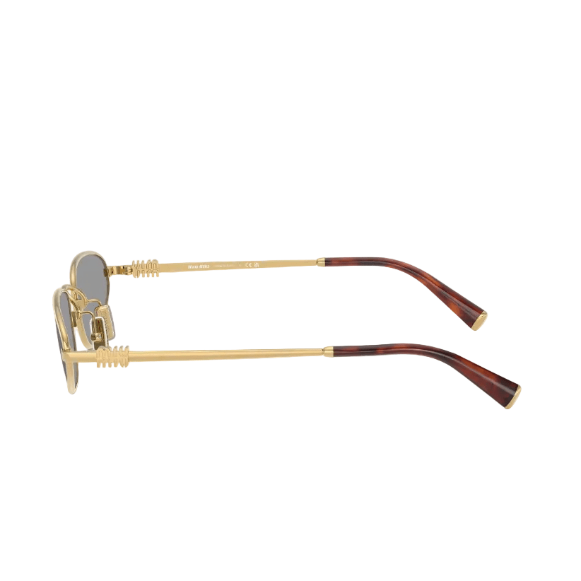 Miu Miu Gold Frame Oval Sunglasses With Grey Lenses 3