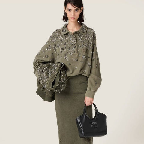 Miu Miu IVY Leather Bag Black Small - BEAUTY BAR