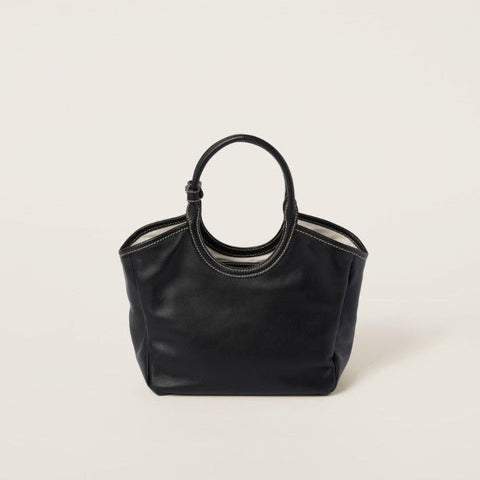 Miu Miu IVY Leather Bag Black Small - BEAUTY BAR