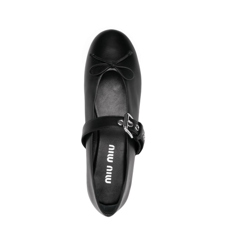 Miu Miu Leather Ballerina Shoes - BEAUTY BAR