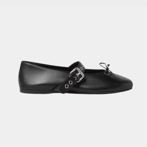 Miu Miu Leather Ballerina Shoes - BEAUTY BAR