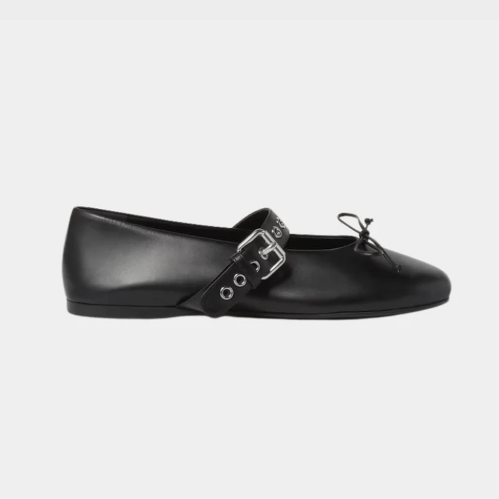 Miu Miu Leather Ballerina Shoes 2