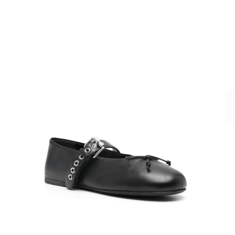 Miu Miu Leather Ballerina Shoes - BEAUTY BAR