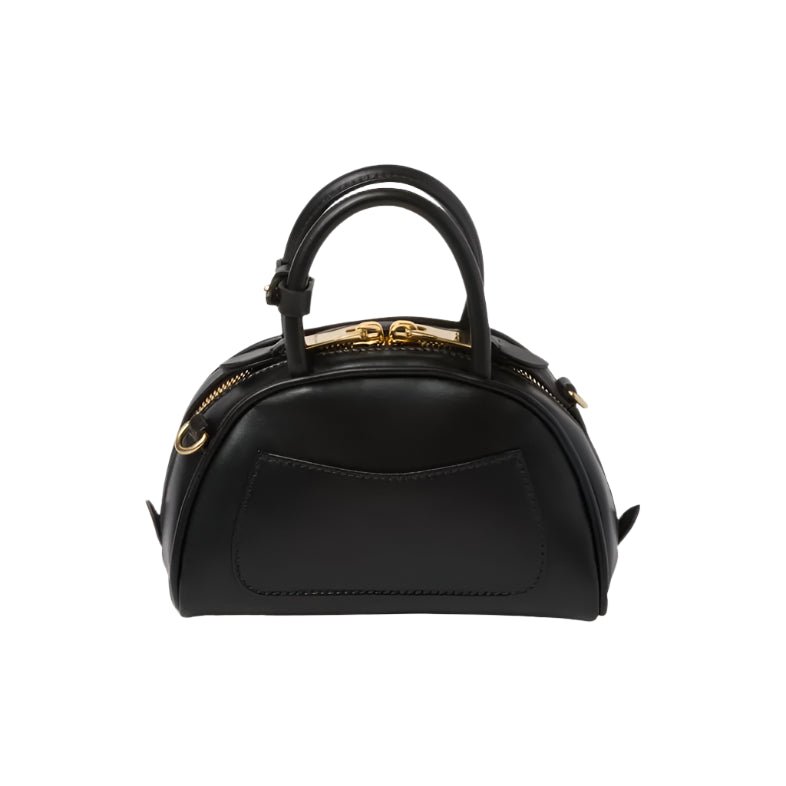 Miu Miu Leather Top-Handle Bag With Metal Lettering Logo And Gold-Tone Hardware Black 5