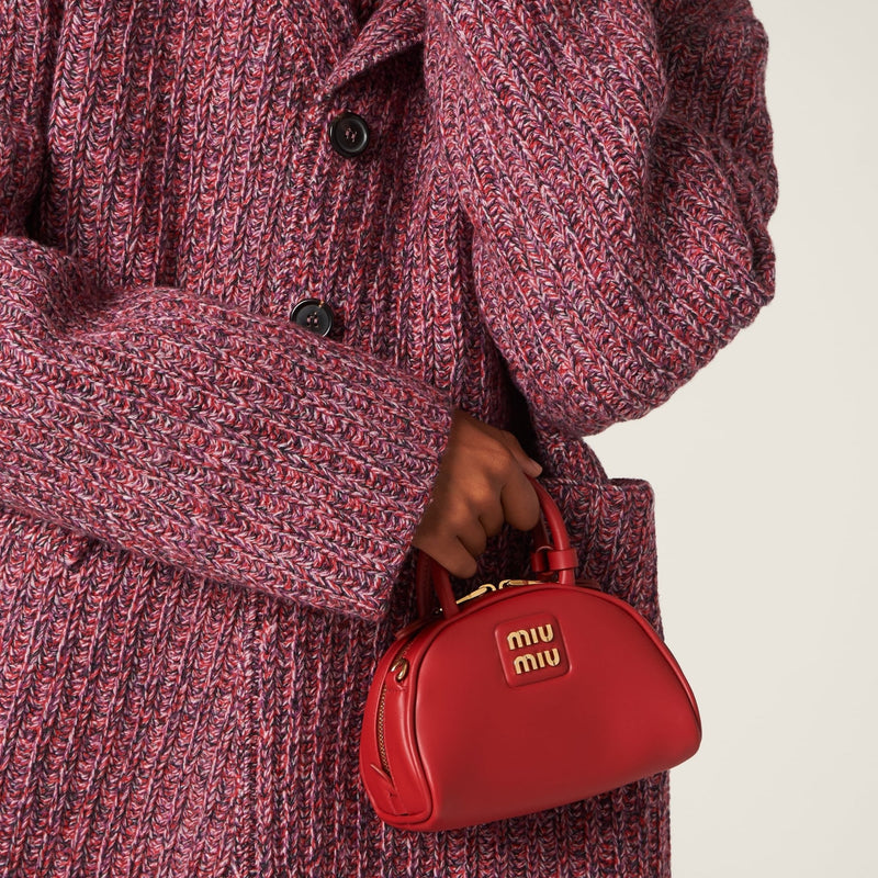 Miu Miu Top-Handle Bag In Leather With Gold-Tone Hardware Red 6
