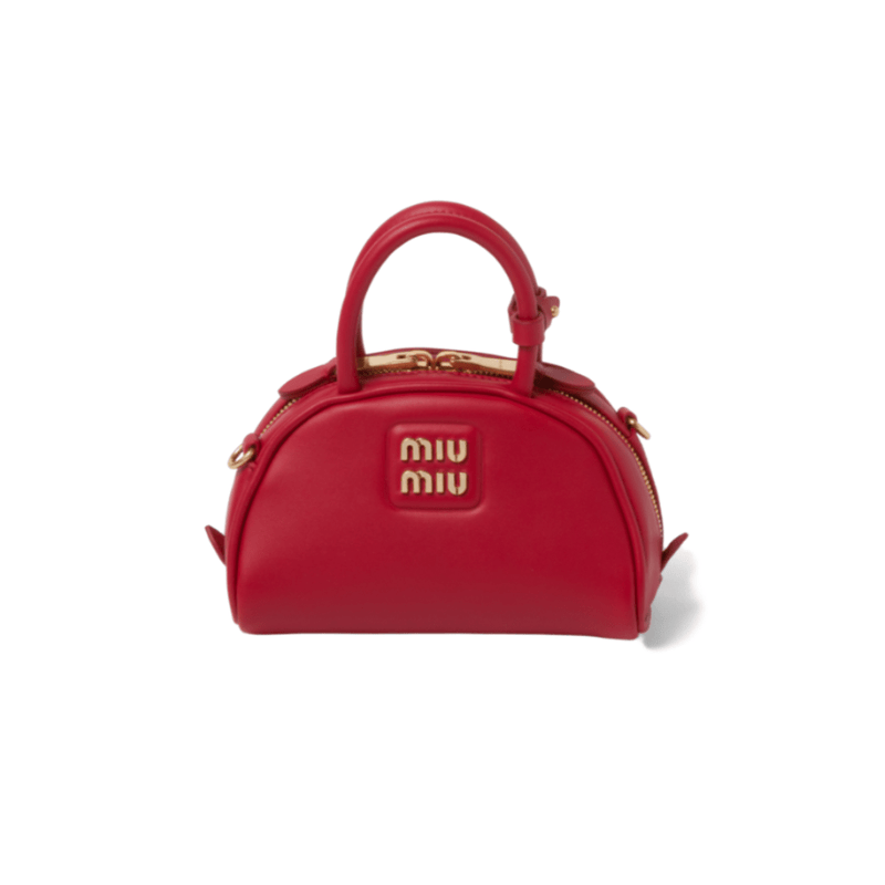 Miu Miu Top-Handle Bag In Leather With Gold-Tone Hardware Red